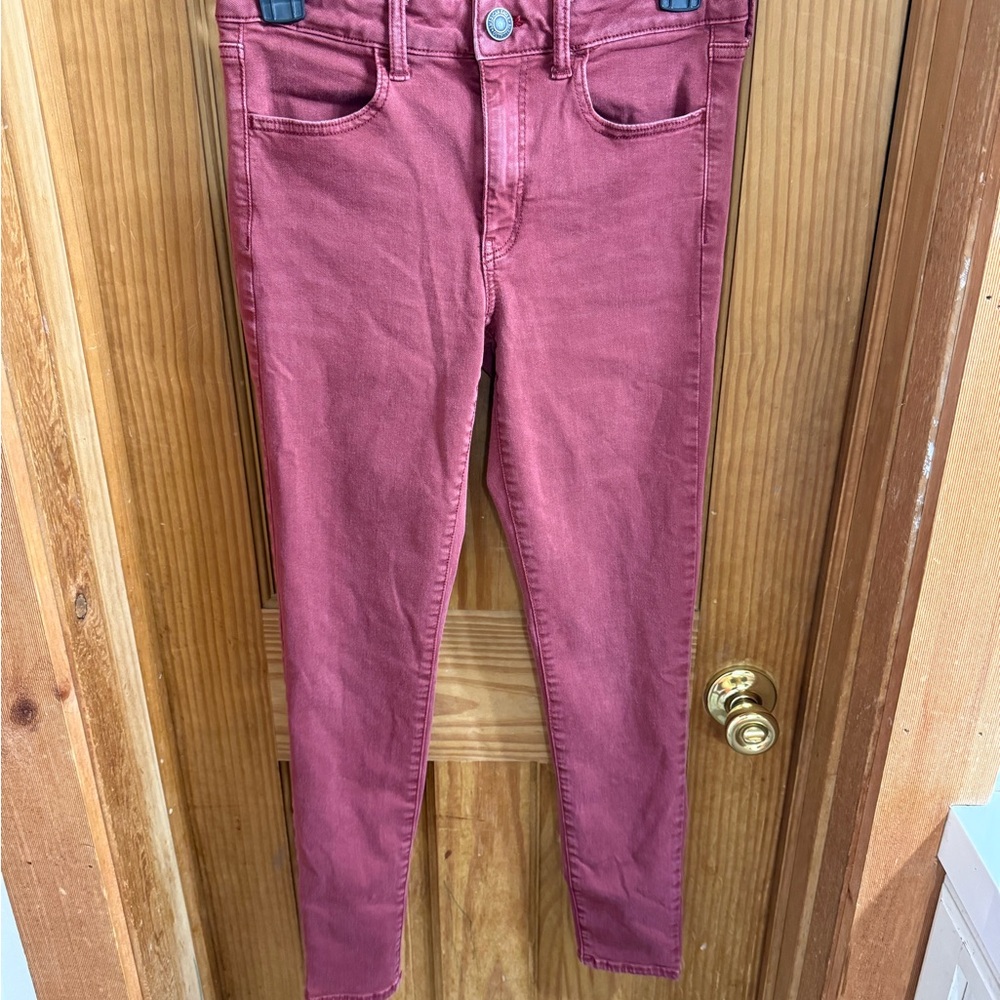 American Eagle Outfitters Women's Pink Skinny Jeans
